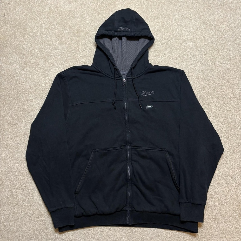 Milwaukee M12 Heated Hoodie Sweatshirt Mens 2XL Black Full Zip Thermal Workwear